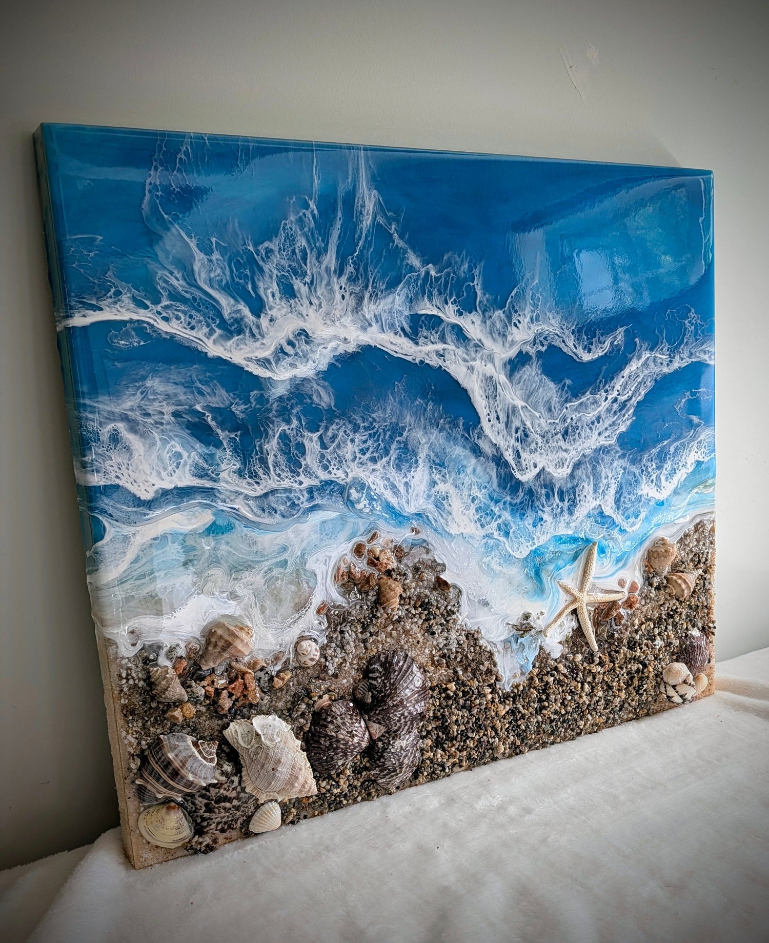 "Water's Edge" Original Coastal wall art Nicole's paint Escape
