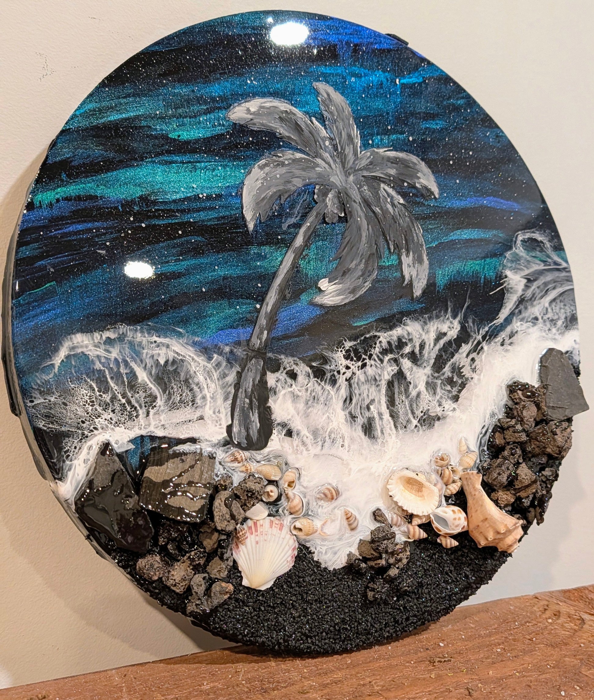 Northern lights & palm trees Nicole's paint Escape