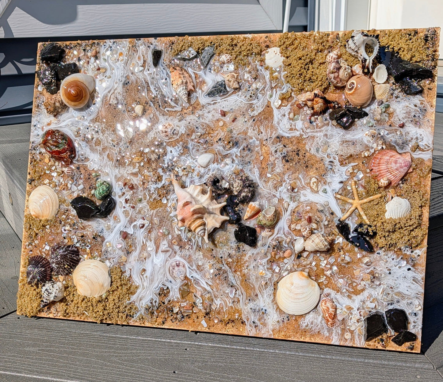 "Sand" series coastal wall art Nicole's paint Escape