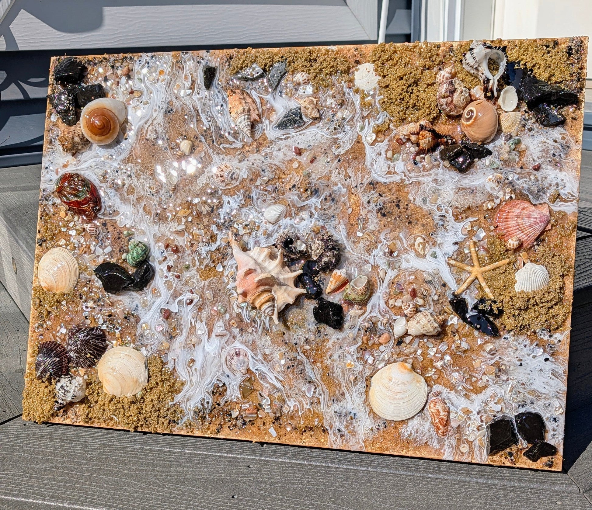 "Sand" series coastal wall art Nicole's paint Escape