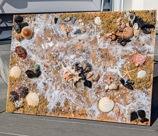 "Sand" series coastal wall art Nicole's paint Escape