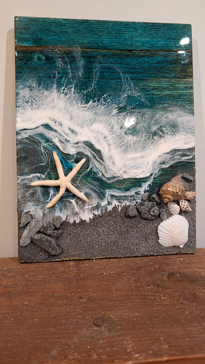 "Boardwalk" series coastal wall art Nicole's paint Escape