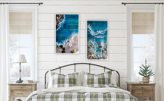 "Burnt Wood" Boardwalk coastal wall art- 11.5x21 Nicole's paint Escape