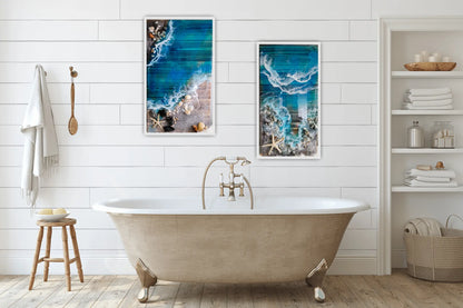 "Burnt Wood" Boardwalk coastal wall art- 11.5x21 Nicole's paint Escape