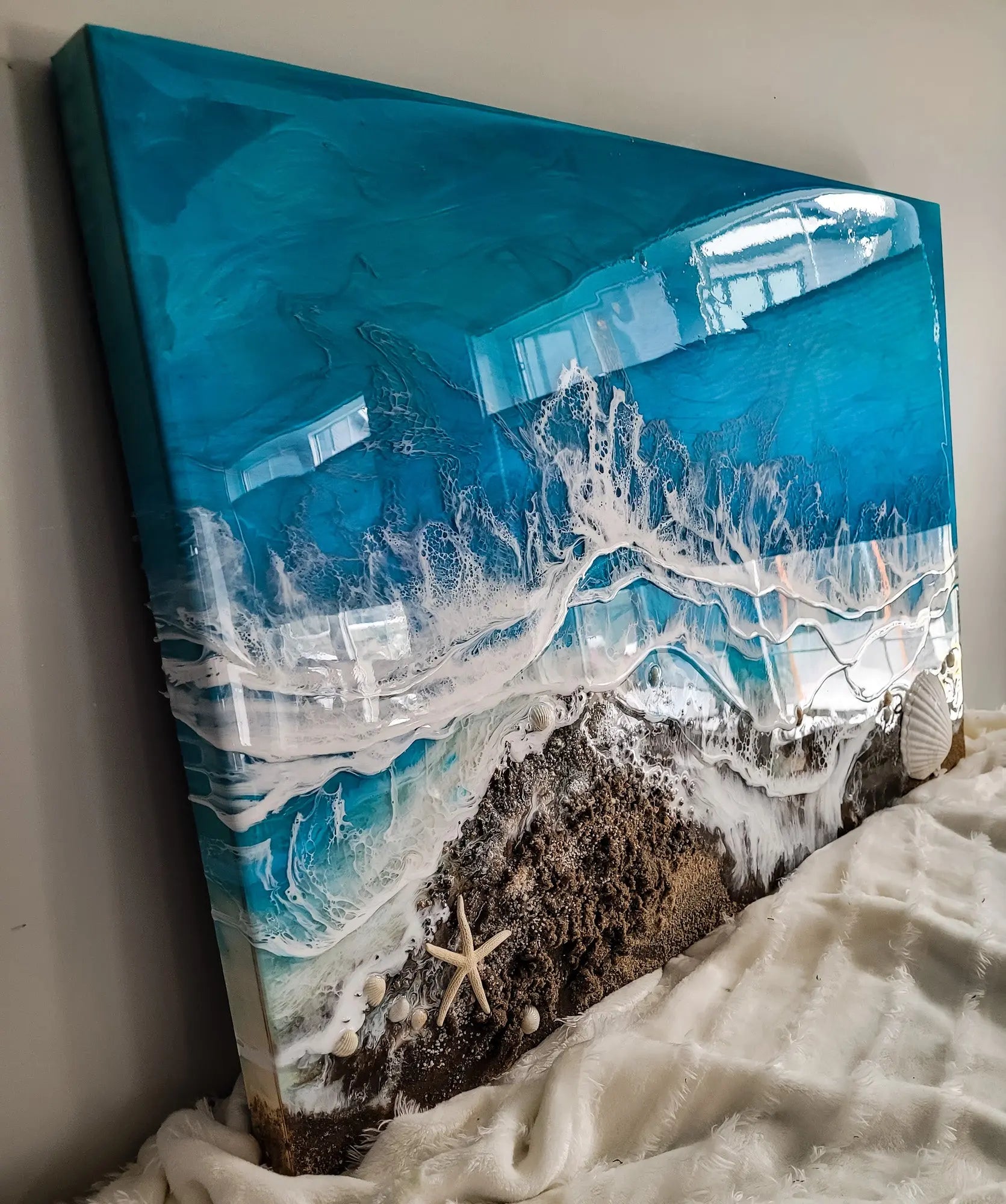 "Transcend" coastal wall art Nicole's paint Escape